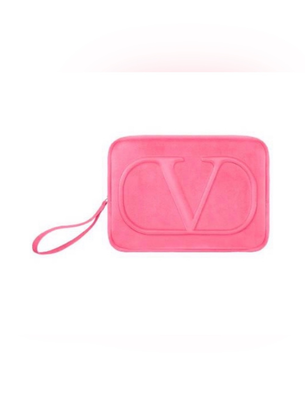 Valentino Pink Velvet Logo makeup Bag NEW